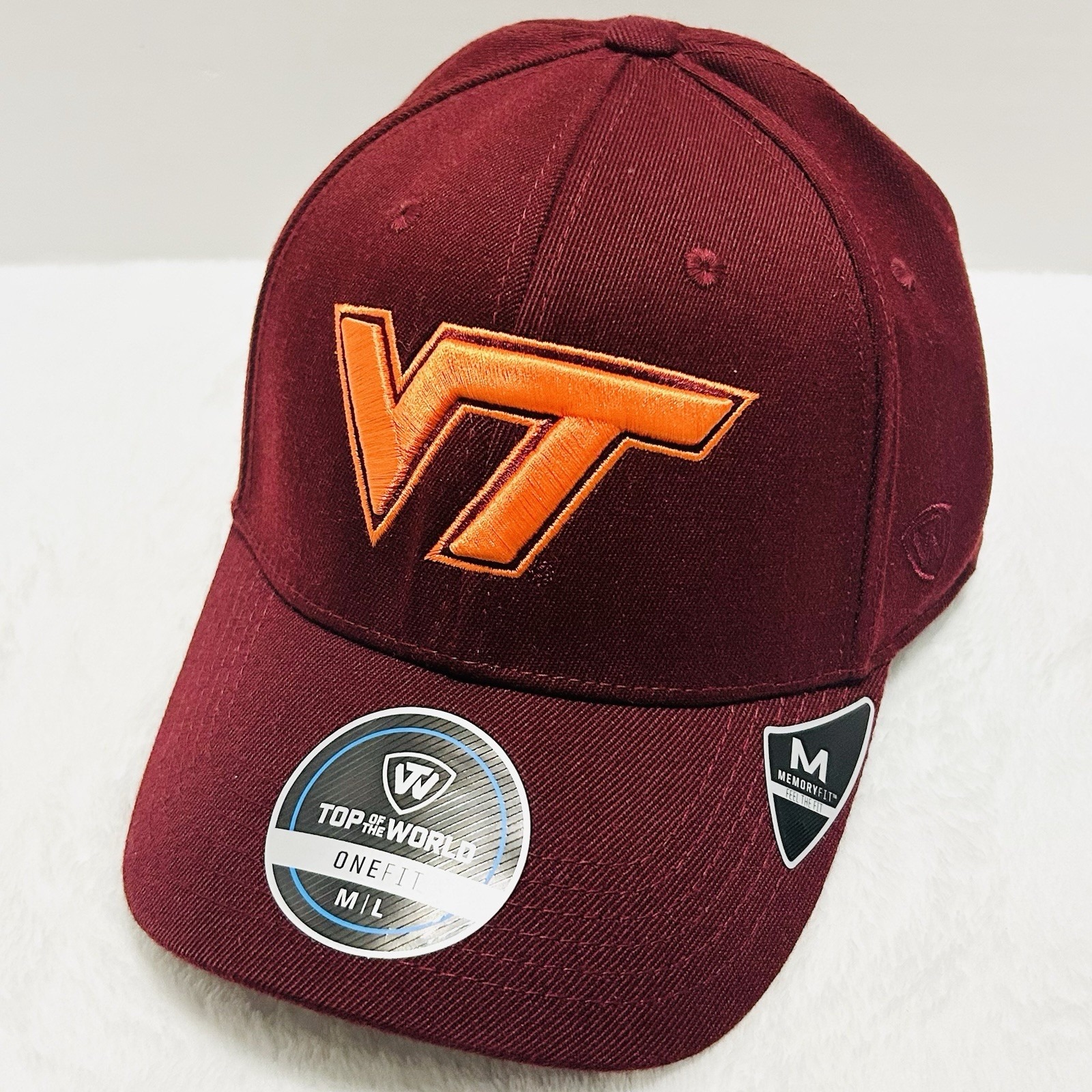 Top Of The World Virginia Tech Hokies Memory Stretch Flex Hat Cap M/L Red Ncaa